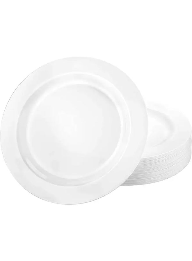Heavyweight White Melamine Plates 2pcs Durable Easy Clean For Wedding Banquet Table Setting - Image 1
