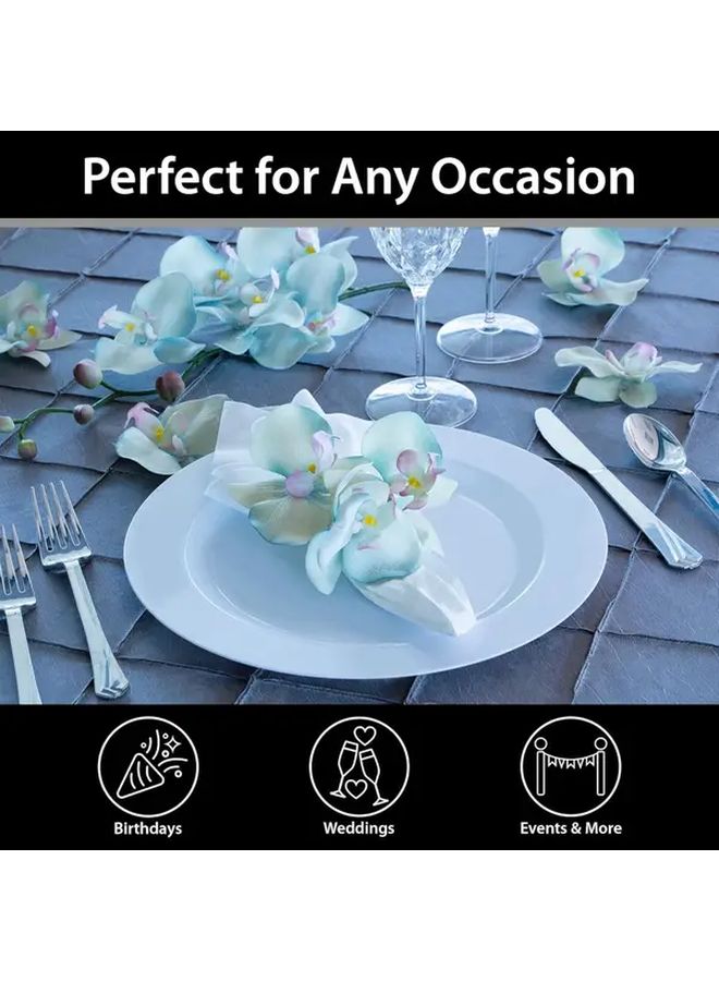 Heavyweight White Melamine Plates 2pcs Durable Easy Clean For Wedding Banquet Table Setting - Image 4