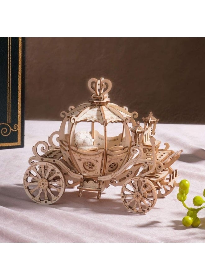 Rowood 3D Puzzles for Adults, Wooden Model Kits for Kids, DIY STEM Toy for Teens Boys and Girls Ages 8+ - Pumpkin Cart (182 Pieces) - Image 3