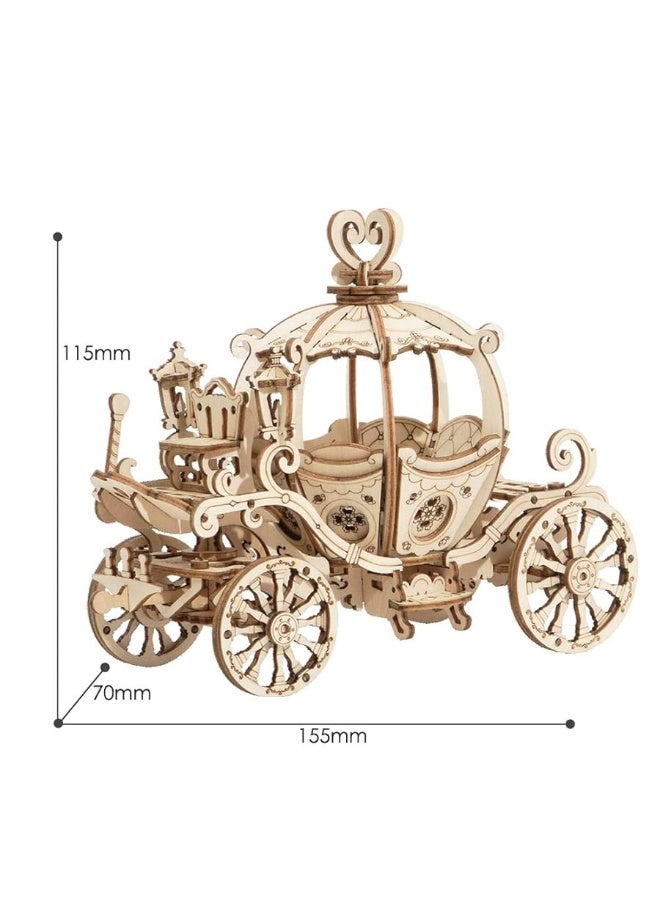 Rowood 3D Puzzles for Adults, Wooden Model Kits for Kids, DIY STEM Toy for Teens Boys and Girls Ages 8+ - Pumpkin Cart (182 Pieces) - Image 5