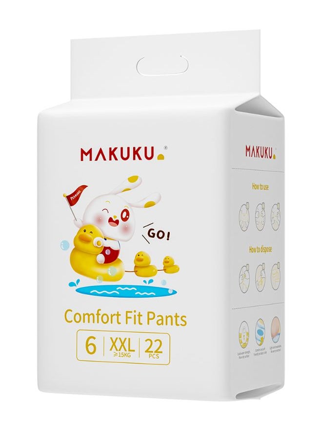 Makuku Baby Comfort  XX-Large  Size 6 Fit Pants Diapers For 18-24 Months 15+ Kg 22 Diapers  - Image 1
