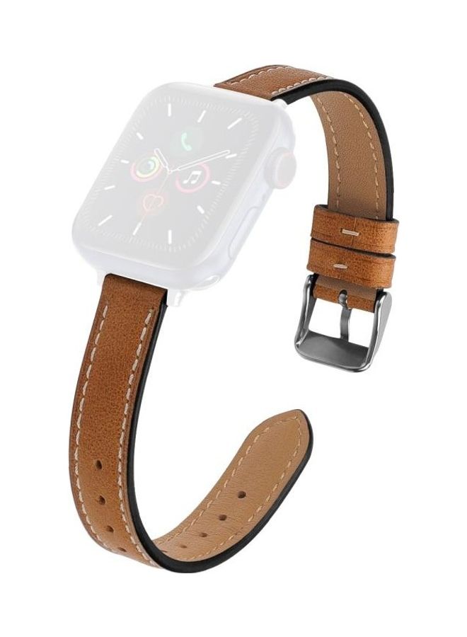 NIBEMINENT Replacement Watchbands For Apple Watch Series 7 45mm/6 & SE 5 4 44mm/3 2 1 42mm Brown Light - Image 2