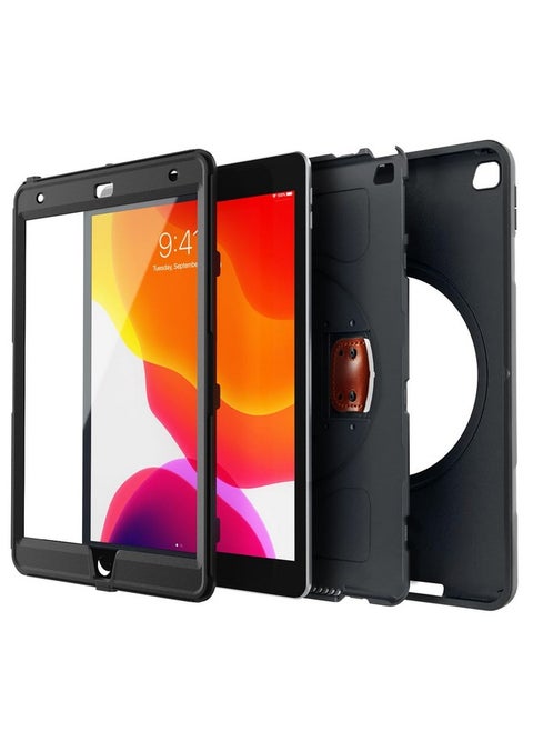 New Trent iPad 9th Generation, 8th Generation, 7th Generation Stronger Kickstand Full Body case with Rotational Hand Strap & Screen Protector 2021 2020 2019