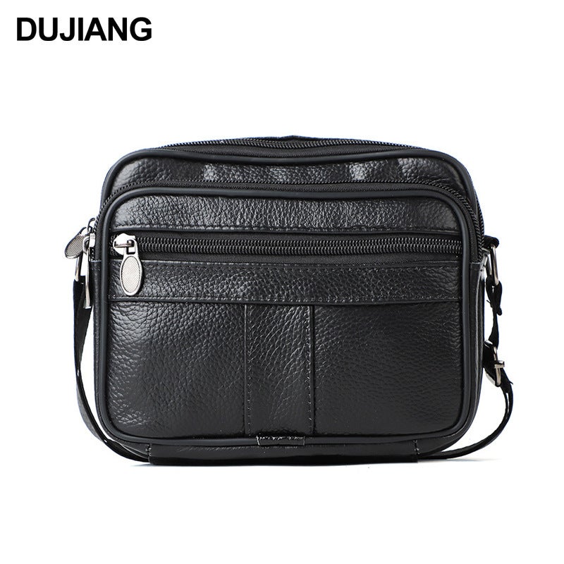 New Men'S Shoulder Bag Genuine Leather Men'S Vintage Crossbody Bag Large Capacity Horizontal Zipper Crossbody Messenger Bag - Image 1