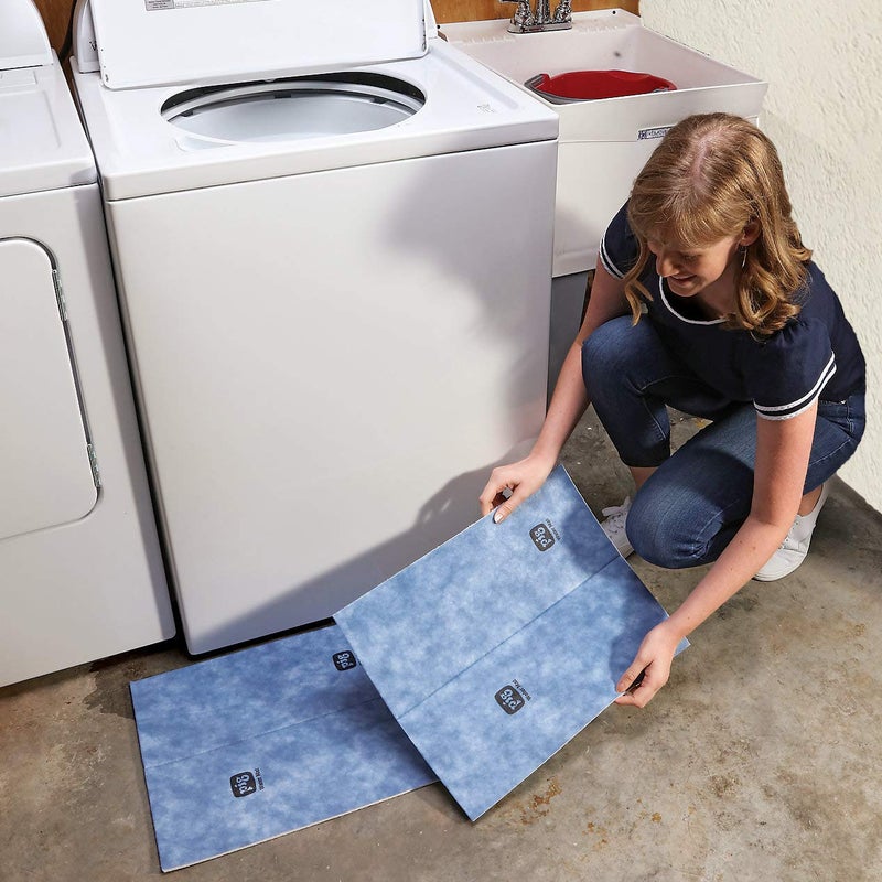 PIG Water Absorbent Mat | Reusable | 5 Pack | 15" W x 19" L | Absorbs up to 29 oz per pad | Blue and White | PM50534 - Image 3