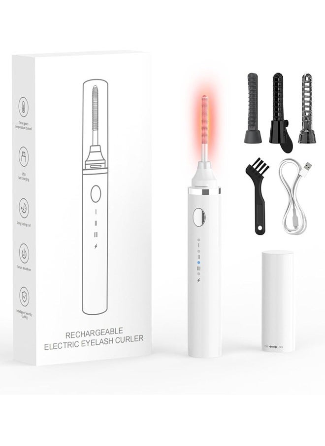 Heated Eyelash Curler - Natural Curling 24 Hours Long Lasting -  360°Wand-Style Heated Lash Brush Rechargeable With 3 Temp & 5s Fast Heating【Lengthen/Define/Curler】3-in-1 Lash Curler For All Types of Lashes (White) - pzsku/ZD4F9FE4ECE8F57876D20Z/45/_/1736415129/acab5eaa-9007-4e10-942c-6888573bc8a1