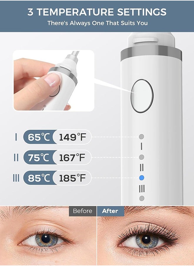 Heated Eyelash Curler - Natural Curling 24 Hours Long Lasting -  360°Wand-Style Heated Lash Brush Rechargeable With 3 Temp & 5s Fast Heating【Lengthen/Define/Curler】3-in-1 Lash Curler For All Types of Lashes (White) - pzsku/ZD4F9FE4ECE8F57876D20Z/45/_/1736415251/c795c3d0-a660-4063-91df-6e960e0d2619