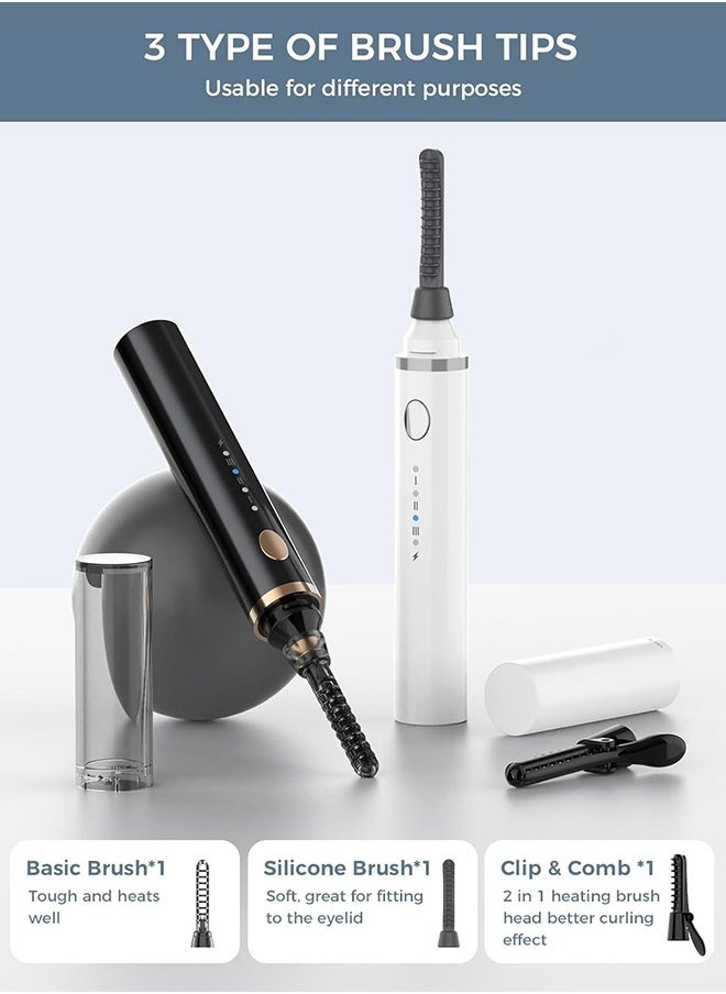 Heated Eyelash Curler - Natural Curling 24 Hours Long Lasting -  360°Wand-Style Heated Lash Brush Rechargeable With 3 Temp & 5s Fast Heating【Lengthen/Define/Curler】3-in-1 Lash Curler For All Types of Lashes (White) - pzsku/ZD4F9FE4ECE8F57876D20Z/45/_/1736415322/b661dafe-8e15-4987-986f-a23788f09ca1