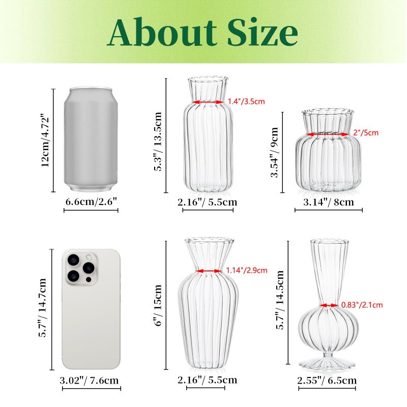 Hewory Mini Glass Vases for Centerpieces - Hewory Small Clear Bud Vase in Bulk, Cute Flower Vases Set for Wedding, Home Decoration, Table Decor (Clear, 16) - Image 2