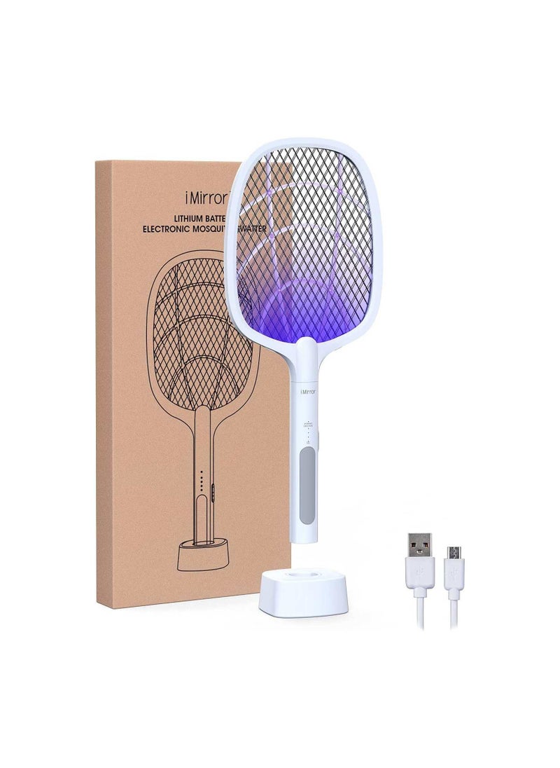 ganaric Rechargeable Electric Mosquito Swatter Racket with UV Light Indoor & Outdoor Pest Control