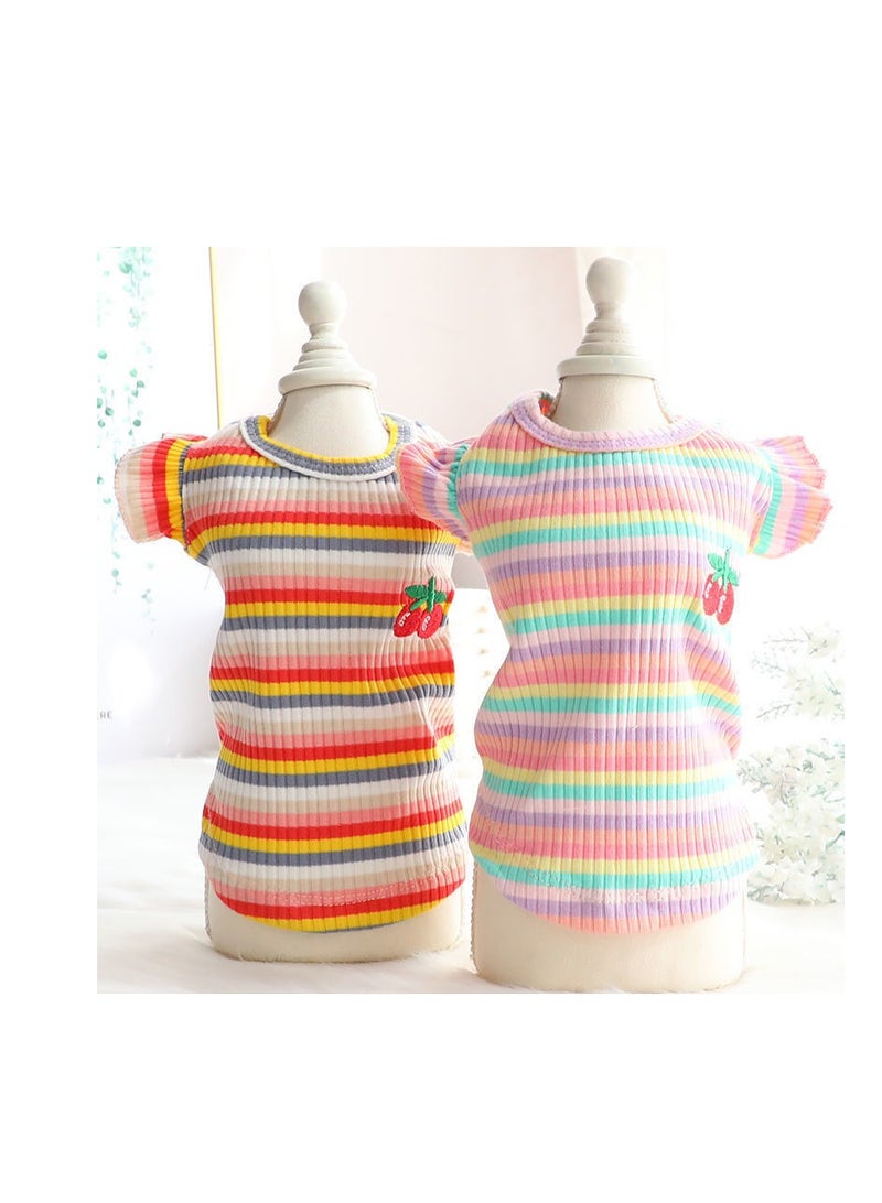 A.M Pet Dog Clothes, T-Shirt, Small Dog Or Cat Dress, Spring, Autumn and Summer, Hair Loss Protection, Breathable, Sleeveless Dress - Image 2