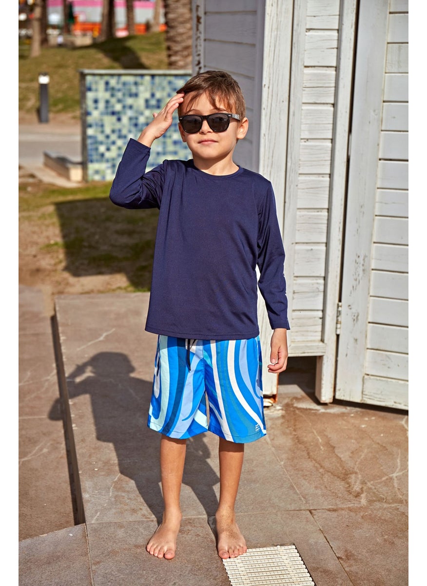 Marina Navy Blue Patterned Boy Shorts B2435  - Image 3