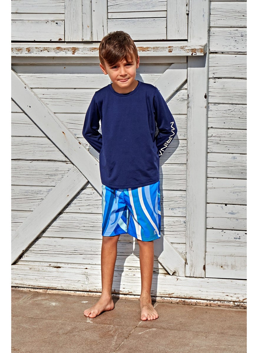 Marina Navy Blue Patterned Boy Shorts B2435  - Image 5