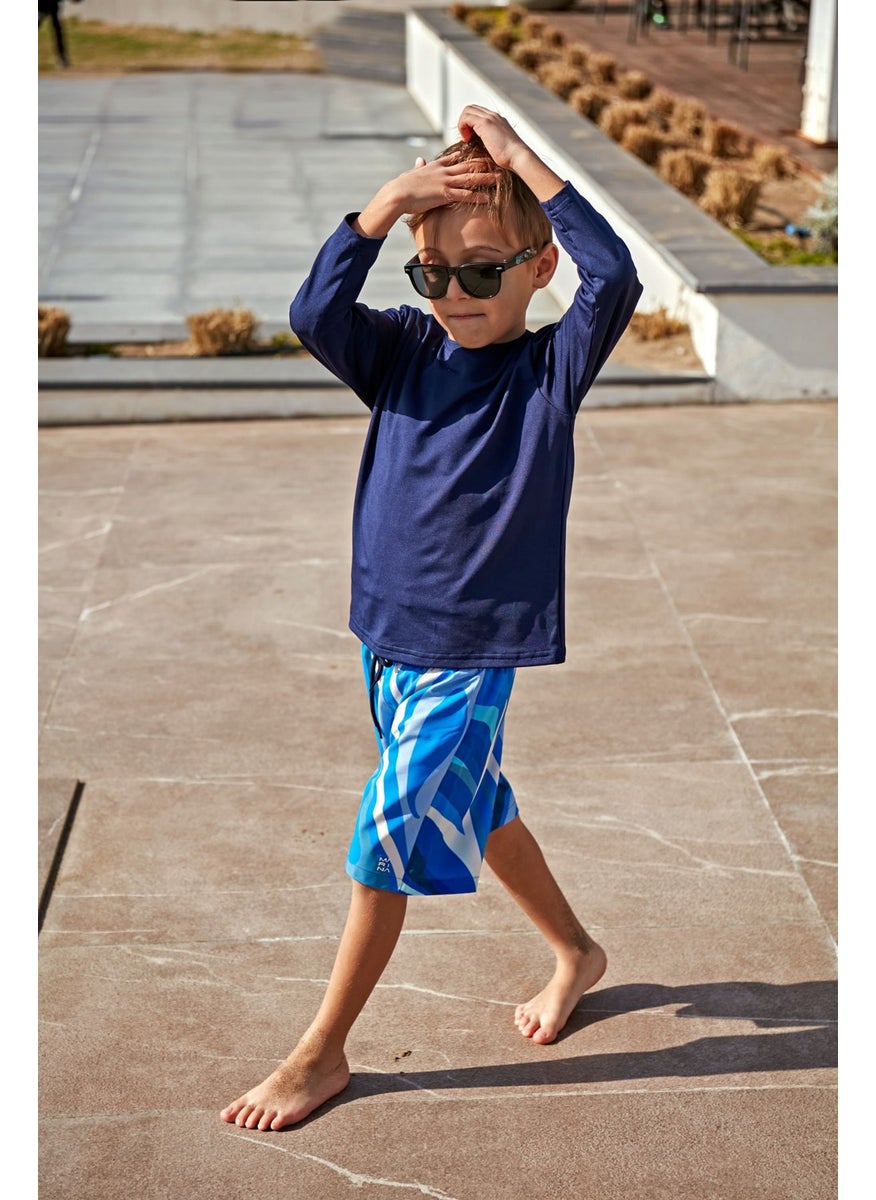 Marina Navy Blue Patterned Boy Shorts B2435  - Image 4