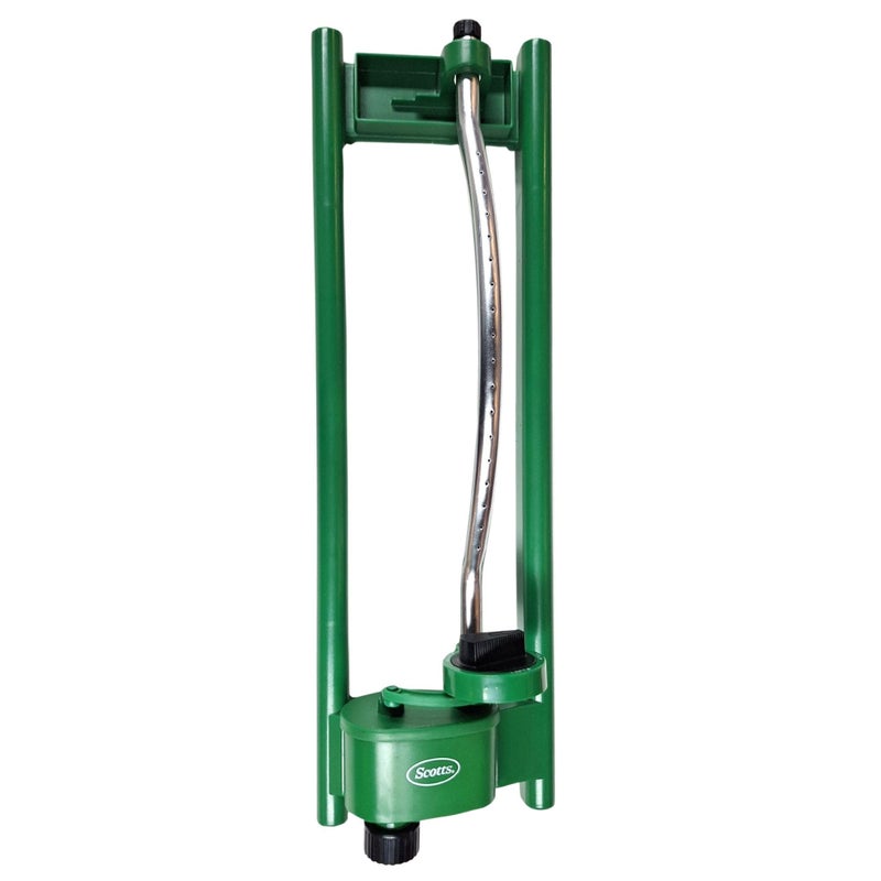 Scotts 18-Hole Oscillating Sprinkler â€“ Adjustable Lawn Sprinkler with 18 Precision Nozzles, Wide Stable Base, and Custom Watering Range for Lawns and Gardens