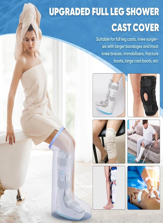 Fxdunjr Extra Wide Waterproof Leg Cast Cover for Shower with Non-Slip Bottom, Reusable Cast Protector for Walking Boot Surgery Bandage Wound, Shower Boot for Plus Size Adult [2026 Upgraded Reusable] - Image 2