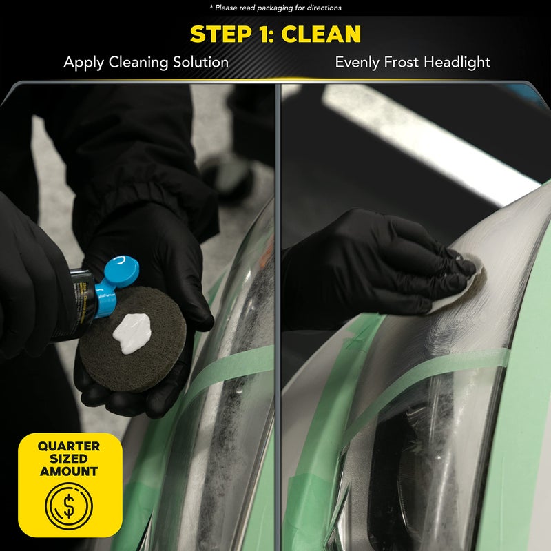 Meguiar's Two Step Headlight Restoration Kit, Headlight Cleaner Restores Clear Car Plastic and Protects from Re-Oxidation, Includes Headlight Coating and Cleaning Solution - 4 Count (1 Pack) - Image 3
