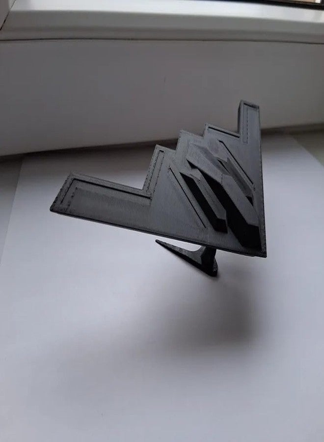 نموذج طائرة شبحية ثلاثية الأبعاد من شركة 3D CRAFT، نسخة طبق الأصل من قاذفة قنابل عسكرية، أسود، للعرض على سطح المكتب - Image 3