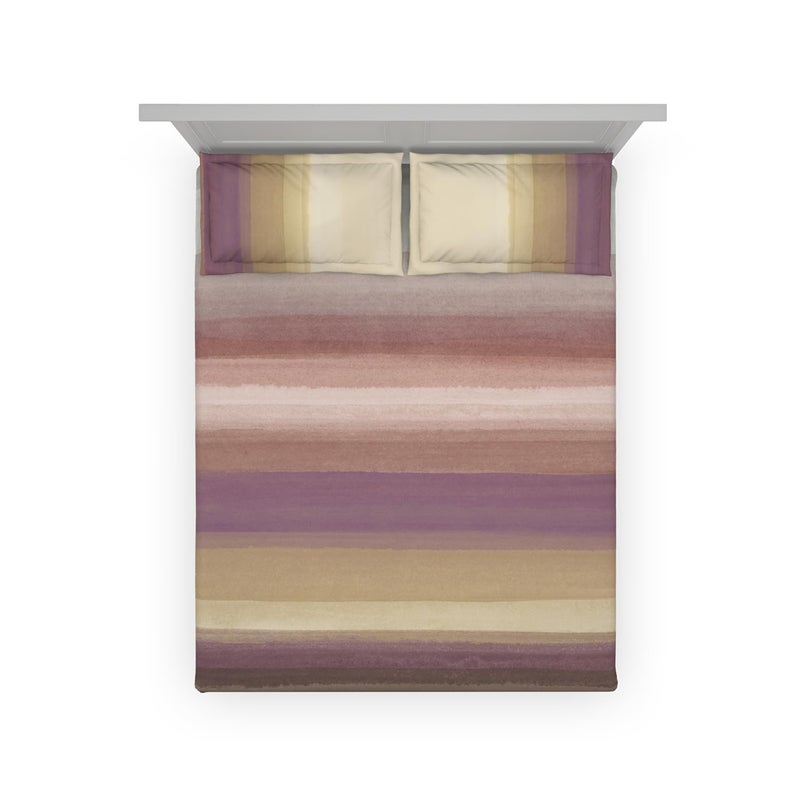 DDECOR Live beautiful Ddecor Memento Collection Bedsheet Set - 100% Cotton Bedsheet for Double Bed, Stripes 145 TC Double Bedsheet with 2 Pillow Covers - Wine  - Image 3