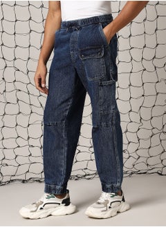 Hubberholme Men's Indigo Jogger Jeans - Loose Fit and Stylish Design  - Image 2