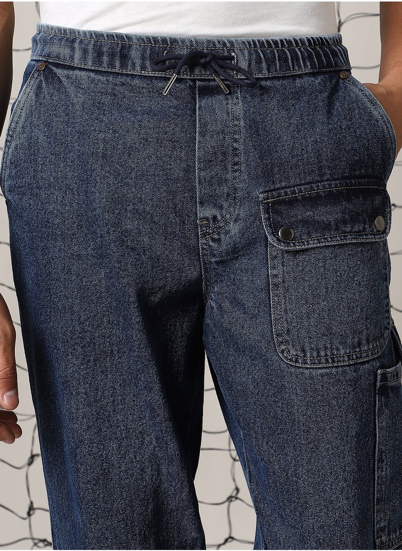 Hubberholme Men's Indigo Jogger Jeans - Loose Fit and Stylish Design  - Image 5