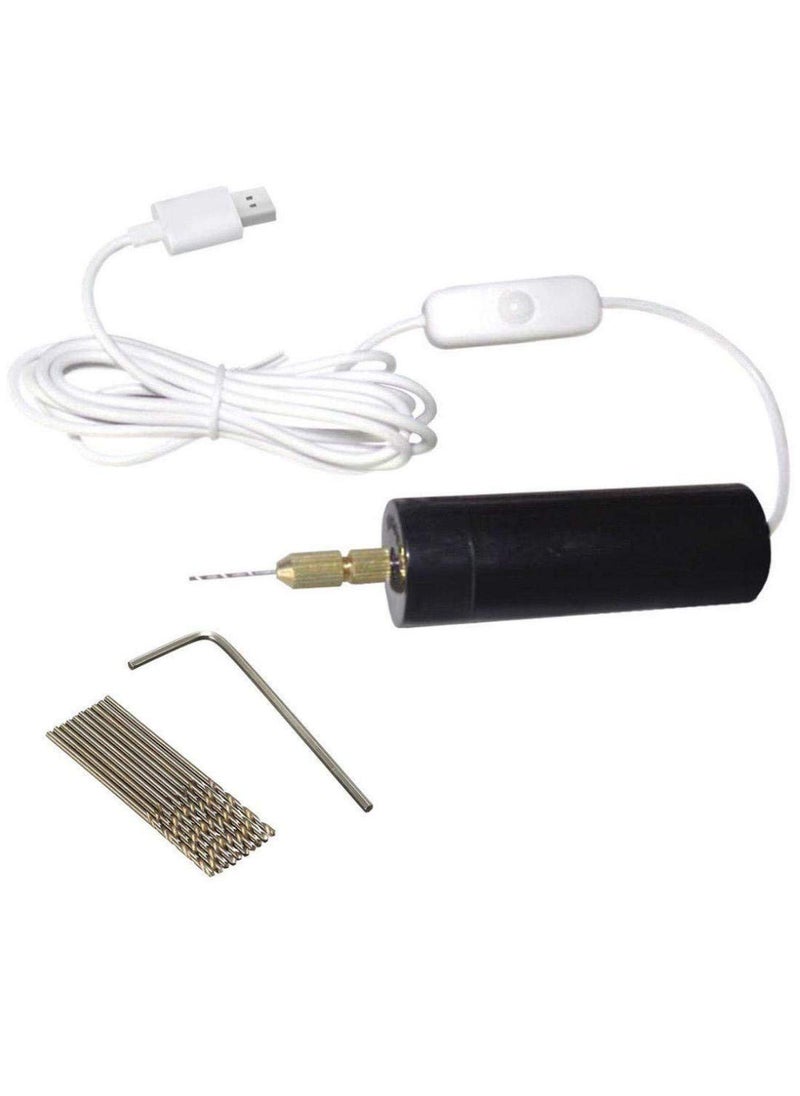 DIY Crafts Diy Crafts Dc Mini Aluminium Electric Motor Hand Drill and 10x Twist Bits for Diy Wood Pcb Craft Works 3 With 10x Twist Bits Multicolor 
