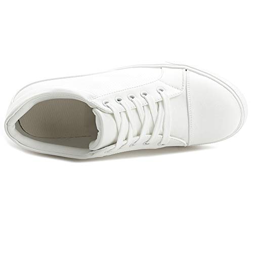 ACE SHOCK Women Wedges Sneakers with Hidden Heel Ankle High Platform Walking Shoes Fashion Bride Wedding Shoes (5.5, White-3" Heel-Height, Numeric_5_Point_5) - Image 2