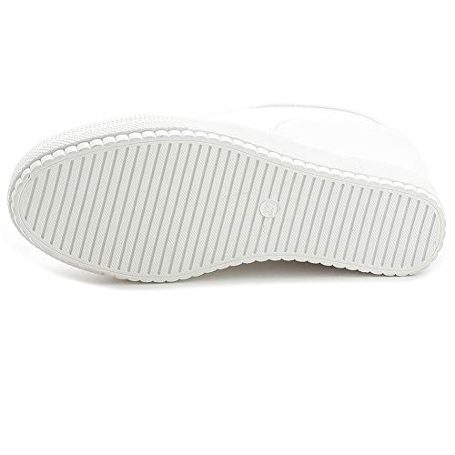 ACE SHOCK Women Wedges Sneakers with Hidden Heel Ankle High Platform Walking Shoes Fashion Bride Wedding Shoes (5.5, White-3" Heel-Height, Numeric_5_Point_5) - Image 5