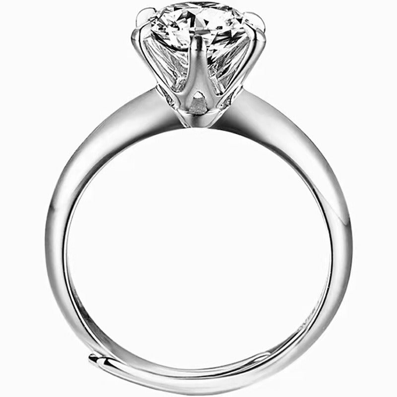 Jin Jia Hua Crown-Shaped Six-Prong Ring PT950 Moissanite Diamond Ring - Image 1