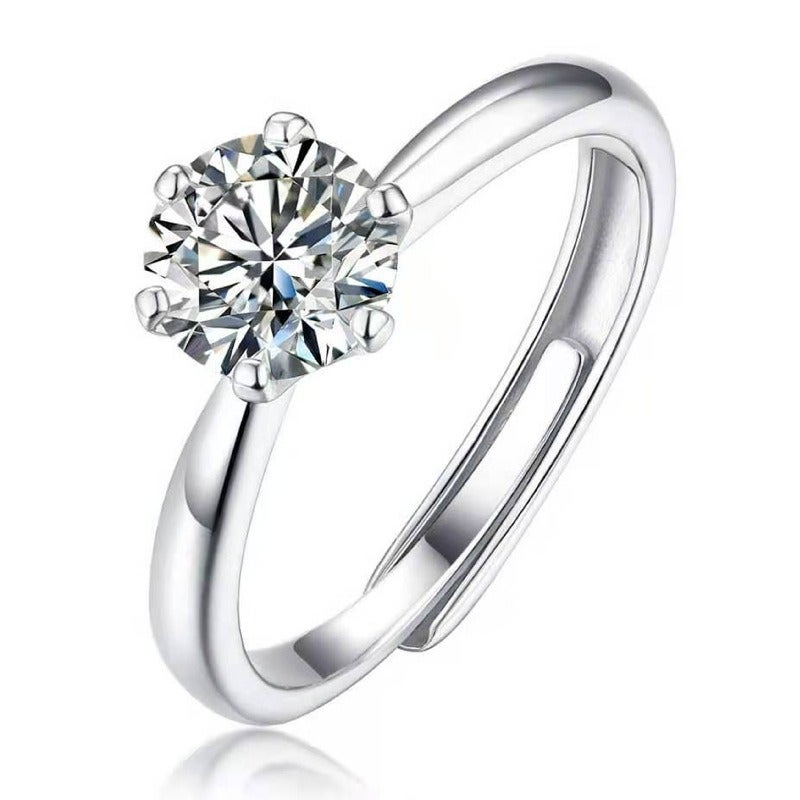 Jin Jia Hua Crown-Shaped Six-Prong Ring PT950 Moissanite Diamond Ring - Image 5