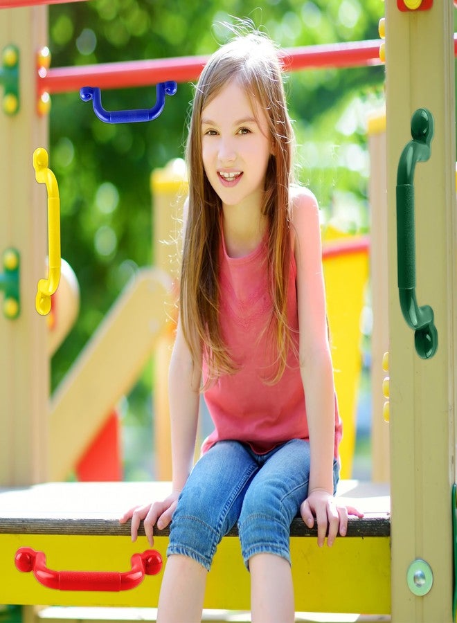 Restroma 4 Pack Kids Playground Safety Handles Plastic Swingset Handle Grab Handles Swing Set Accessories for Child Treehouse Playset Climbing Frame, 2 Colors (Color Set 1) - Image 3