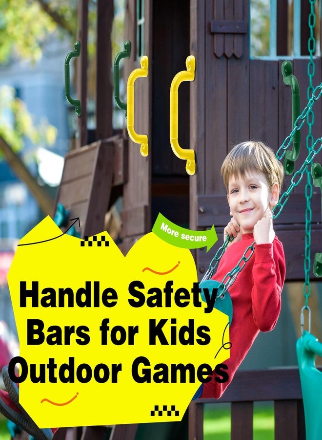 Restroma 4 Pack Kids Playground Safety Handles Plastic Swingset Handle Grab Handles Swing Set Accessories for Child Treehouse Playset Climbing Frame, 2 Colors (Color Set 1) - Image 4