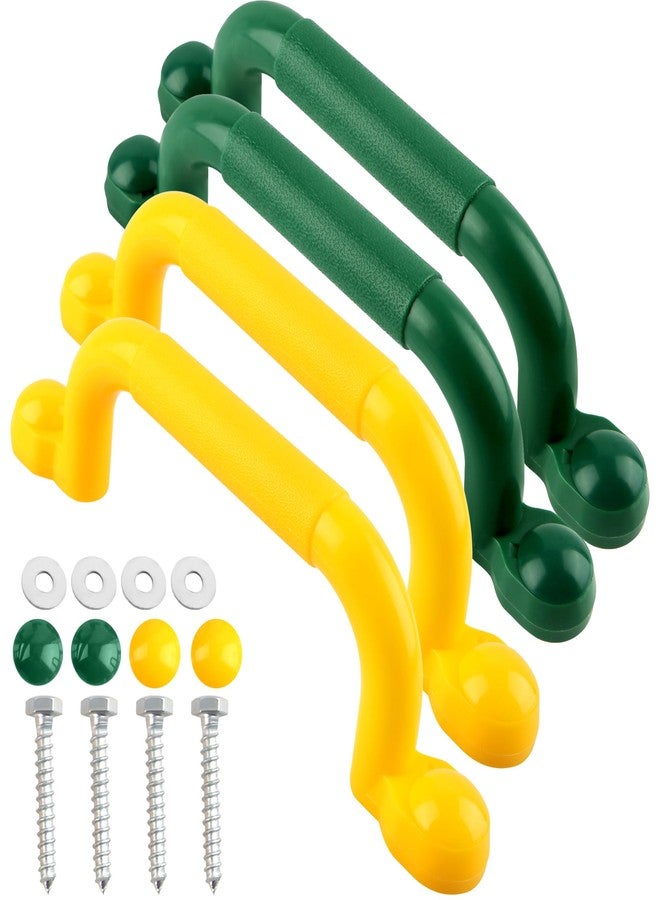 Restroma 4 Pack Kids Playground Safety Handles Plastic Swingset Handle Grab Handles Swing Set Accessories for Child Treehouse Playset Climbing Frame, 2 Colors (Color Set 1) - Image 1