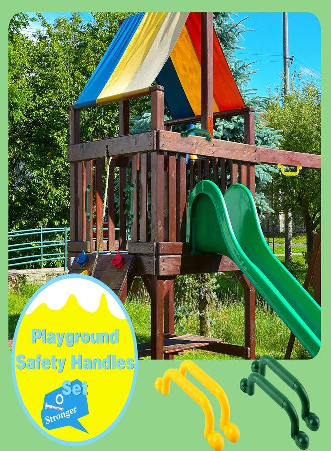 Restroma 4 Pack Kids Playground Safety Handles Plastic Swingset Handle Grab Handles Swing Set Accessories for Child Treehouse Playset Climbing Frame, 2 Colors (Color Set 1) - Image 5