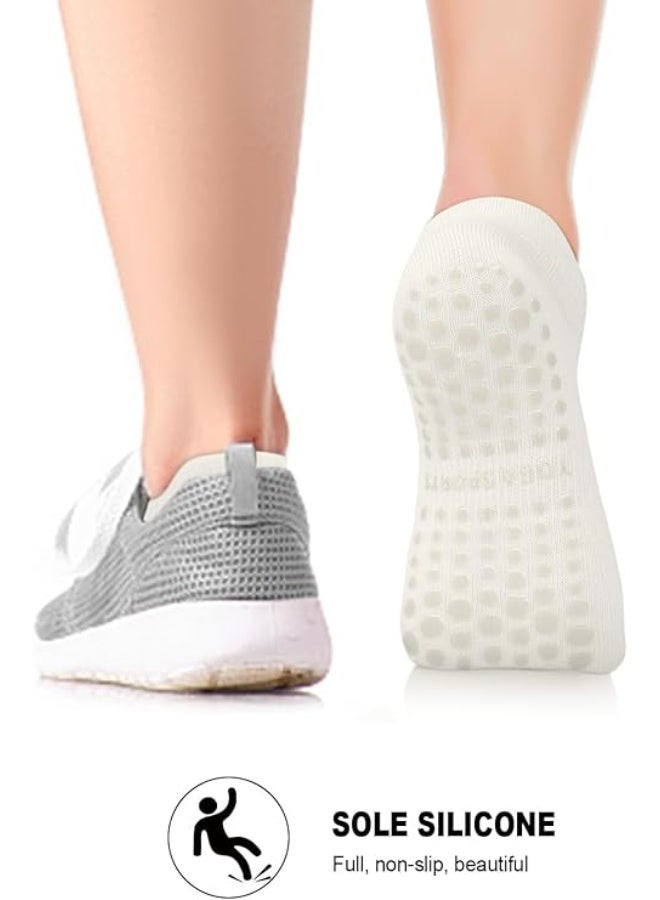 kunshao 6 Pairs Women's Pilates Socks With Grips - Non-Slip for Yoga, Barre, Dance, Ballet, Barefoot Workouts, and Hospital Use | Grippy - Image 2