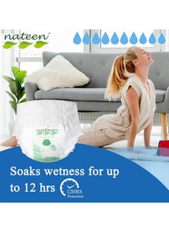 nateen Disposable Period Pants for Sanitary Protection,40 Count Sanitary Pads Pant Style,Protective Underware for Women,Medium/Large Pull Ups,Super Guard Short Type.  - Image 3
