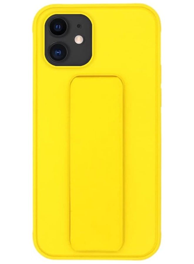 Zolo Finger Grip Holder and standing cover with Car Magnetic Multi-function Shockproof Protective Case Cover For iphone 11 Yellow - Image 1
