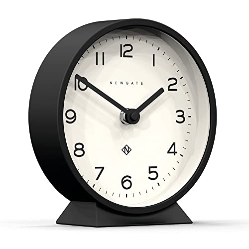 NEWGATE NEWGATE M Mantel Silent Sweep Mantel Clock  No Tick  A Modern Mantelpiece Clock  Small Clock Mantel Clocks  Minimalist Dial  Black 