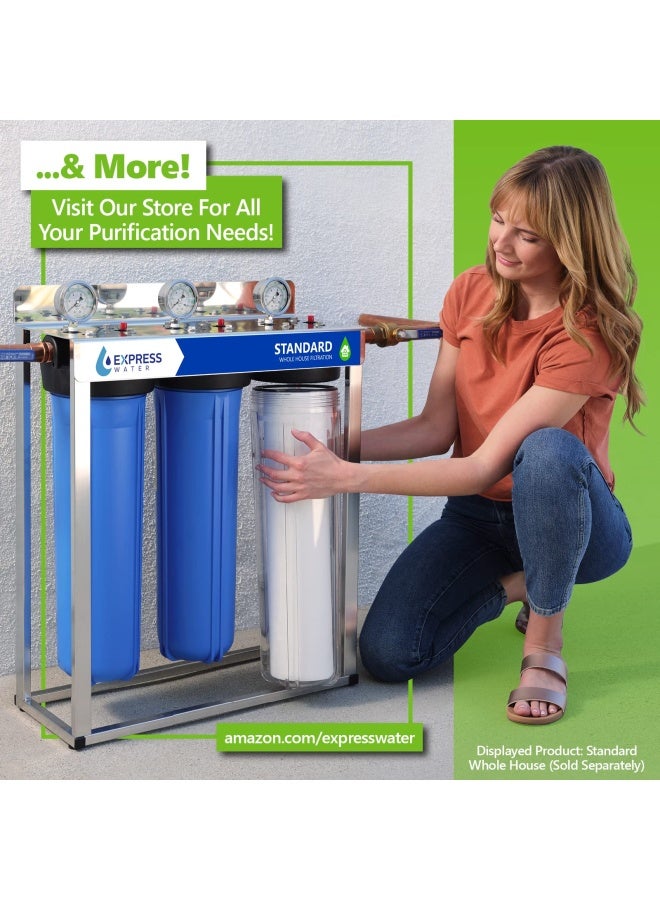 Express Water نظام تنقية المياه العكسية القلوية من إكسبريس ووتر - 10 مراحل لتنقية المعادن - معادن pH - مضاد للأكسدة - فلتر مياه تحت الحوض مع إعادة التمعدن - 50 جالون في اليوم - Image 5