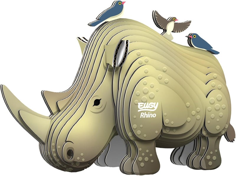 EUGY Wide use selected material EUGY 076 Rhino Eco-Friendly 3D Paper Puzzle [New Seal] Global assorted color picks - Image 1
