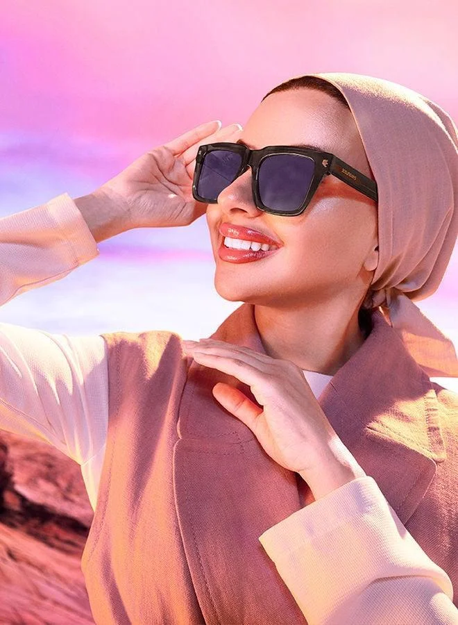 30Sundays 30Sundays GROVE,Women Sunglasses, Square Sunglasses, UV Protection: UV400 (Gray,Purple)