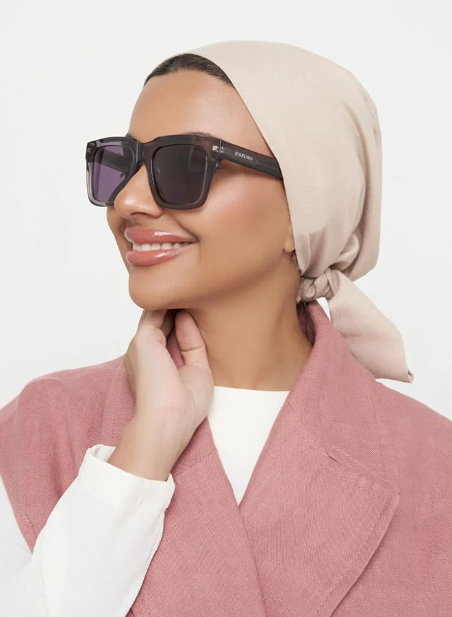 30Sundays 30Sundays GROVE,Women Sunglasses, Square Sunglasses, UV Protection: UV400 (Gray,Purple)