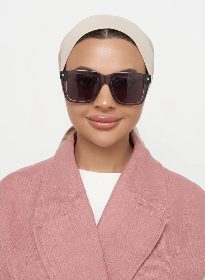 30Sundays 30Sundays GROVE,Women Sunglasses, Square Sunglasses, UV Protection: UV400 (Gray,Purple)
