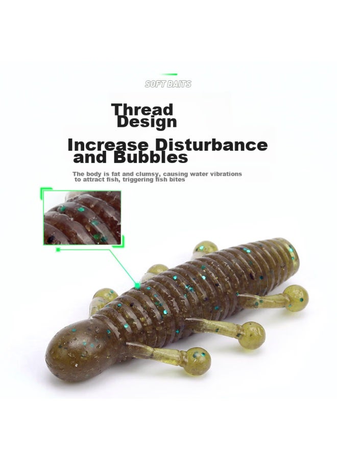 King Lure King King Shaking Potato Soft Bait, Salted Black Bait, Black Pit Sinking, Lead-free Fishing Set, Bass Artificial Bait - Image 4