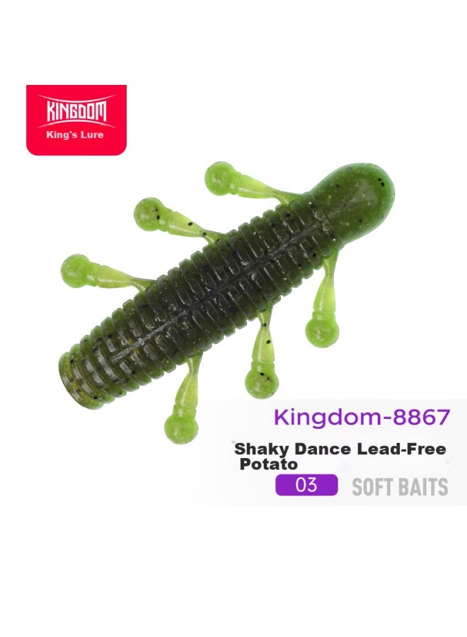 King Lure King King Shaking Potato Soft Bait, Salted Black Bait, Black Pit Sinking, Lead-free Fishing Set, Bass Artificial Bait - Image 1
