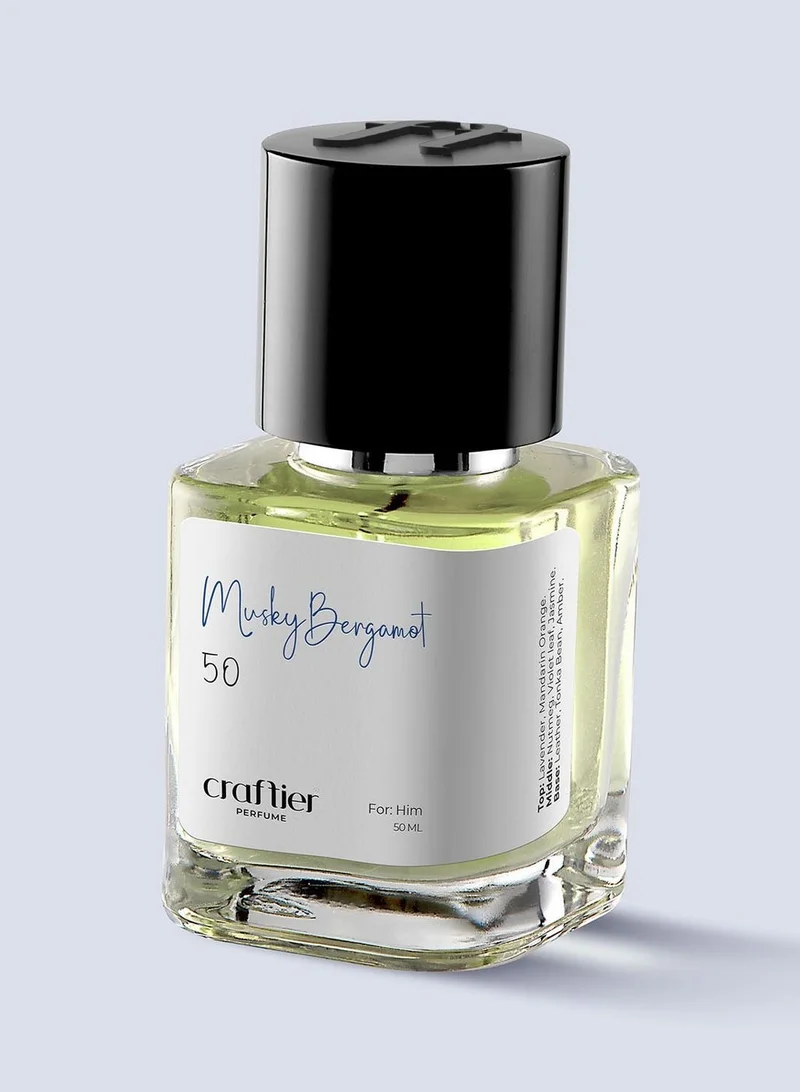 Craftier Perfume MUSKY BERGAMOT - Inspired of-FAHRENHEIT, Eau De Parfum for Men - 50ml, Long Lasting Musky Fragrance Upto 36 Hrs, Travel Size Men's Perfume