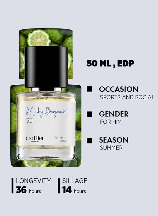 Craftier Perfume MUSKY BERGAMOT - Inspired of-FAHRENHEIT, Eau De Parfum for Men - 50ml, Long Lasting Musky Fragrance Upto 36 Hrs, Travel Size Men's Perfume - Image 4