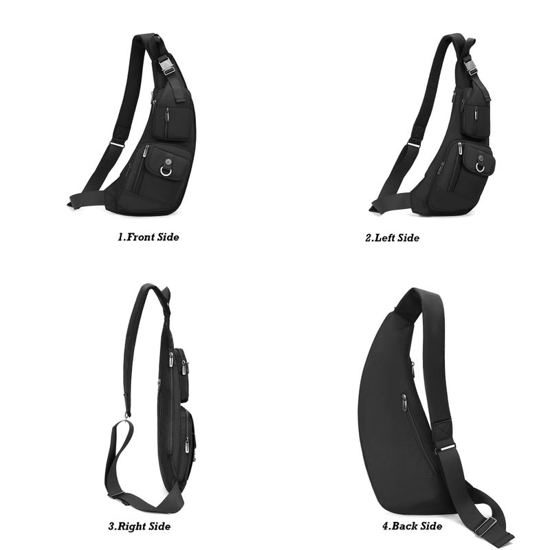 NICGID Sling Bag Chest Shoulder Backpack Crossbody Bags Casual Daypack for Men Women (Black-014) - Image 2