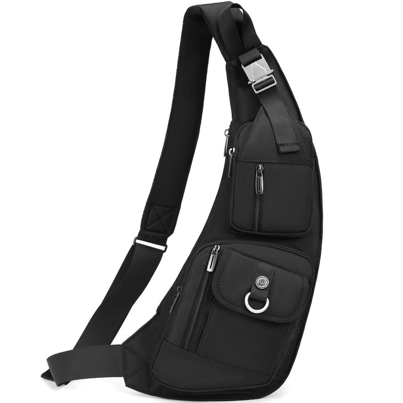 NICGID Sling Bag Chest Shoulder Backpack Crossbody Bags Casual Daypack for Men Women (Black-014) - Image 1