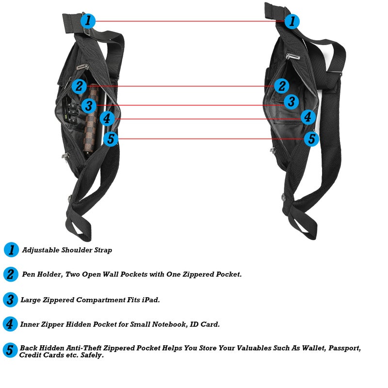 NICGID Sling Bag Chest Shoulder Backpack Crossbody Bags Casual Daypack for Men Women (Black-014) - Image 4